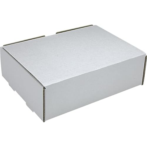 Aviditi White Literature Mailing Boxes, 9 x 6-1/2 x 2-3/4 Inches, Pack of 50, Crush-Proof, For Shipping, Mailing and Storing