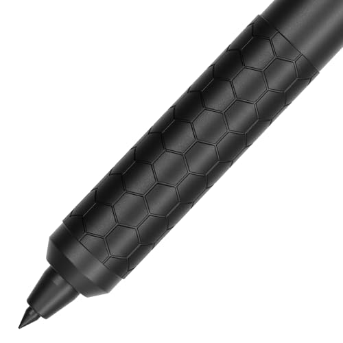 Off-Grid Knives BOLT Tactical Pen with Tungsten Carbide Glass Breaker, Overbuilt Bolt Action XL Writing Tool, Aircraft Aluminum, German Ink, Stainless Steel Clip (Blackout)