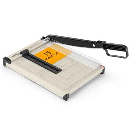 WORKLION Guillotine Paper Cutter A4 ? Heavy Duty Paper Trimmer with Safety Guard,15 Sheets Capacity, Precision Guillotine Cutter for Cutting Paper, Card,Photos,Vinyl and More with Ease.