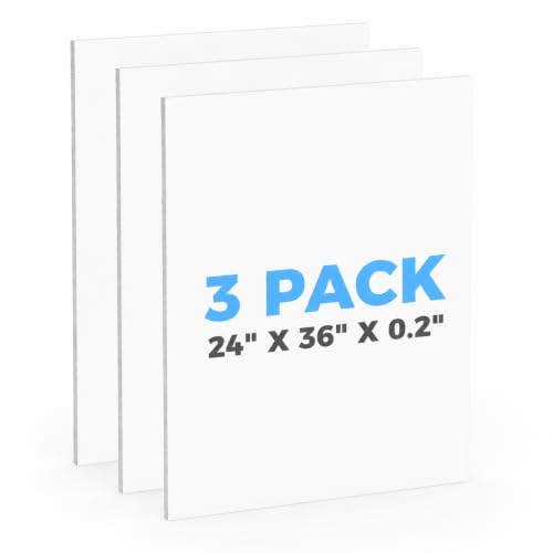 HcnYcr 3 Pack White Foam Boards 24x36 Inches 0.2 Inch Thick for Projects & Displays