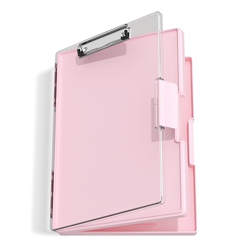 Hongri Pink Clipboard with Storage 8.5 x 11 dual compartments