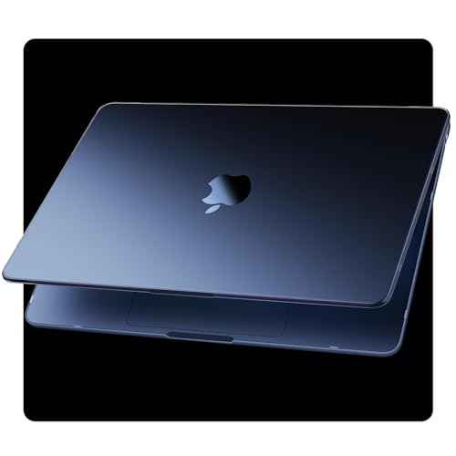 Compatible for MacBook Air 13.6 inch Case M4 M3 M2 2025 2024-2022 Release Model A3240 A3113 A2681, Sturdy Protective Hard Shell Case Cover for MacBook Air M2 13 inch - Midnight Clear