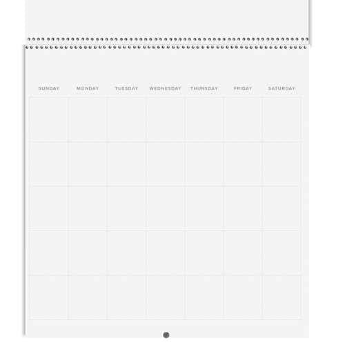 Reskid Blank Scrapbook Wall Calendar - 2-Pack - 80lb Cardstock - Undated, 12" x 12" Closed, 24" Open Size, Large Bookstore-Quality, Spiral-Bound Hanging Monthly Calendar for Kitchen & Office - Premium