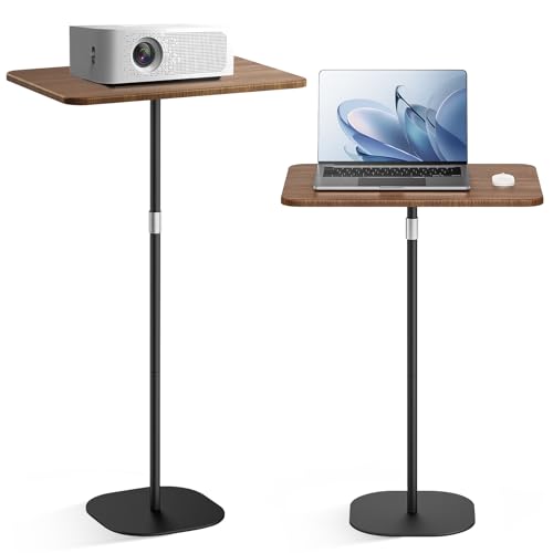 Portable Laptop Floor Stand, Bedside/Sofa Table with Height Adjustable 18''~47'', Stylish Movable Workstation Floor Standing Desk for Office, Meeting Room, Living Room Easy Assembly, Black