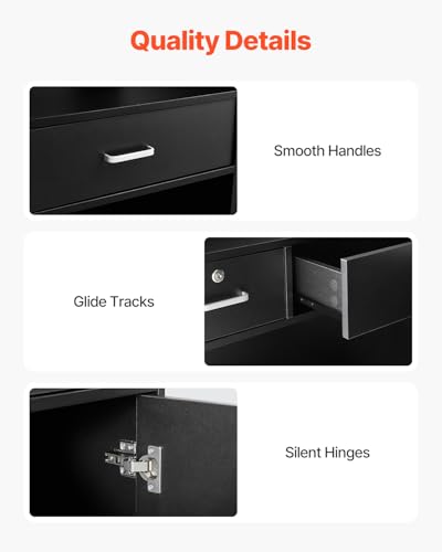 VEVOR Reception Desk 47 Inch Front Counter Table - Black