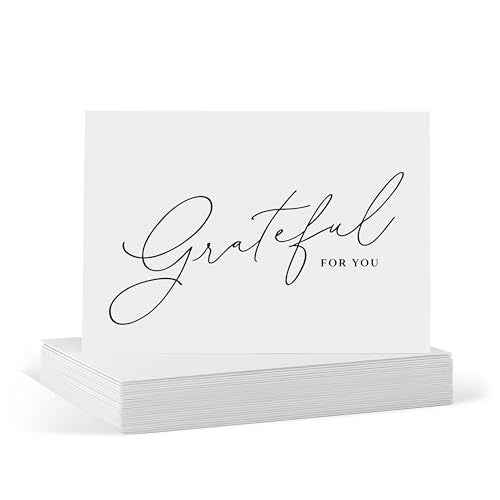 ThreeKin Thank You Cards with Envelopes - 25-Pack Folded 3.5 x 5" Cards for Weddings, Business, Holidays, Graduations & More | All-Occasion Stationery | Heavyweight Matte Cardstock, Blank Inside