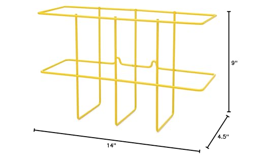 Zing Green Products 7199 Wall Mount Wire Basket SDS Binder Holder with Mounting Hardware, 14 by 9 by 4.5 Inch, Yellow, One Per Pack