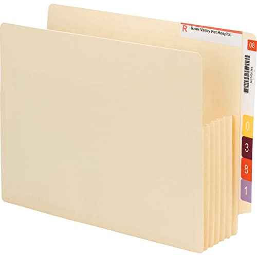 Smead End Tab Convertible File Pocket, Reinforced Split Score Tab, 5-1/4" Expansion, Tyvek¢ç-Lined¢ç Gusset, Letter Size, Manila, 10 per Box (75175)
