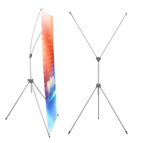 2PACK Adjustable X Banner Stand for Display Banner Holder Stand Adjustable Size 23"X63" to 32"X78" with Carrying Bag for Trade Shows Promotions Events,