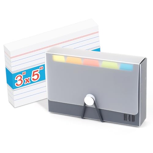 H4D Black 3x5 Index Card Case with 100 Ruled Cards & Dividers