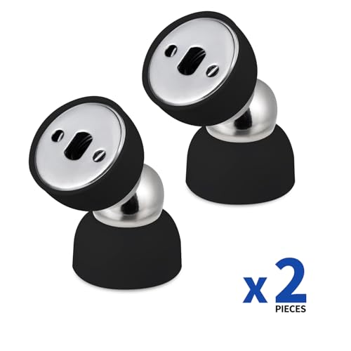 TOPTAKE Black Magnetic Door Stopper, 2-Pack Stainless Steel Heavy-Duty Door Holder