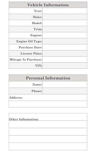 Vehicle Mileage Log Book 5 x 8.5 in with Odometer Tracker and Notes