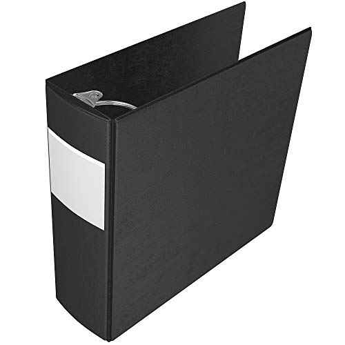 Heavy-Duty 3-Inch Binder Notebook, Large 3-Ring Binder for School, Office, or Home, Pack of 4, Black