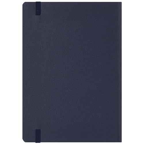 Maruman Mnemosyne Dot Grid Journal- A5, 8.5" x 6.02", 120 Sheets / 240 Pages, 5mm Doted Notebook, Book-bound With Premium Navy Hardcover, Includes Bookmark & Elastic Closure, Made in Japan