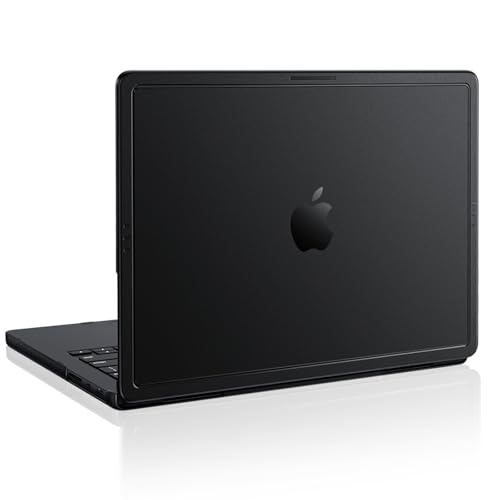 CrackGuard for MacBook Pro 14 inch Case M5 M4 M3 M2 M1 Pro/Max 2025 2024-2021 [Anti-Crack Upgrade] [100% Match Official Color] Cover Protective Hard Shell Case Laptop - Space Black Clear