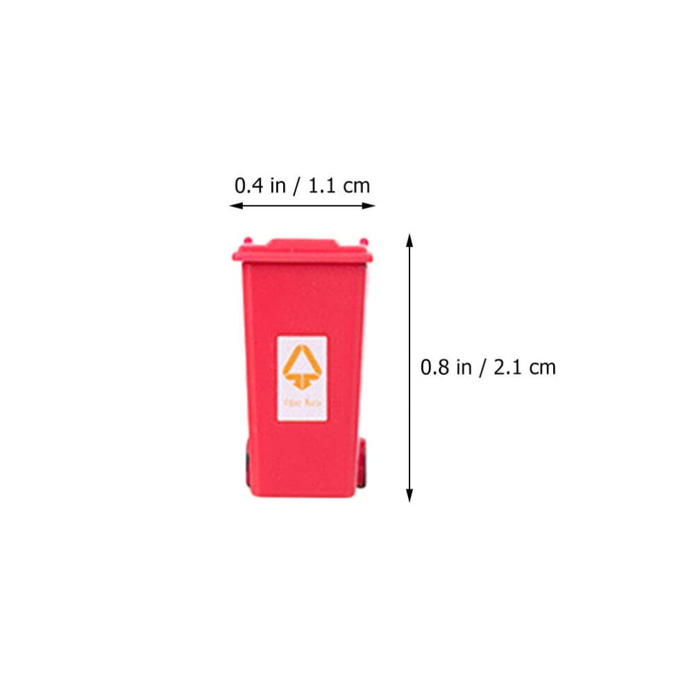 SHINEOFI Miniature Garbage Cans Mini Trash Can Toys with Opened Lids Simulation Curbside Waste Bin Model for Kids Toys Mini Recycle Bin Dollhouse Decor 1: 87 Scale
