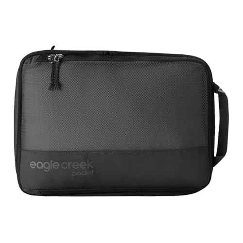eagle creek Pack-It Reveal Compression Cube - Lightweight Compression Cube for Optimizing Luggage Space - Convenient Top Handle - Easy-Grab Zipper - Washable - Medium - Black