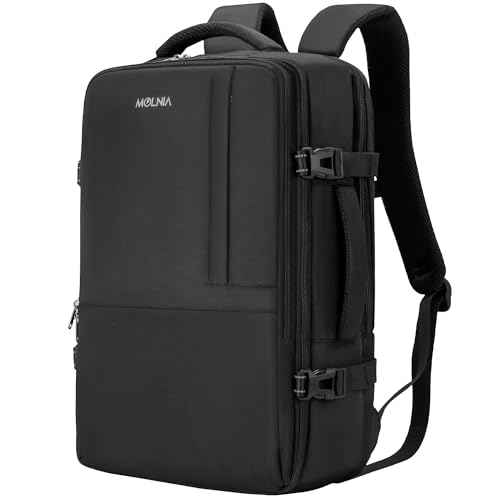 MOLNIA Travel Backpack, 17.3 Inch Large Laptop Backpack Carry On Backpack Waterproof, as Personal Item Flight Approved College Backpack Convertible Backpack for Men & Women