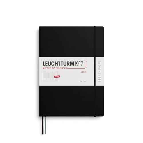 LEUCHTTURM1917 - Week Planner 2026, Hardcover, Master (A4+), Black (Jan 1 - Dec 31, 2026)