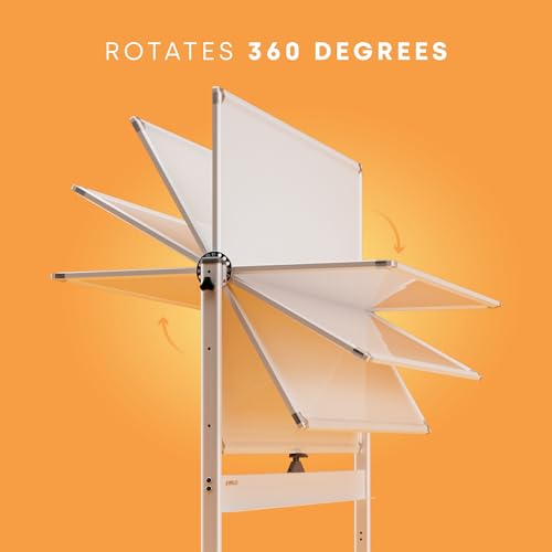 Rolling Dry Erase Board 48 x 36 - Large Portable Magnetic Whiteboard with Stand - Double Sided Easel Style Whiteboard with Wheels - Mobile Standing White Board for Office, Classroom & Home