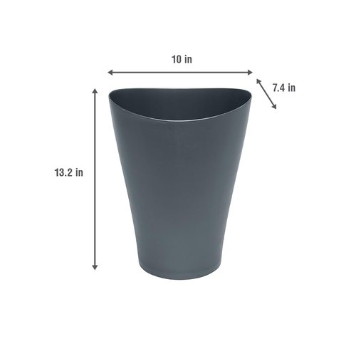 Rubbermaid Spa Works Vanity Wastebasket - Stylish Gunmetal Blue Plastic | 2.25 Gallon for Home & Office
