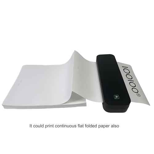 IOOIOO D210 Portable Printer, Wireless Inkless Bluetooth Thermal Printer for Tattoo Stencil Transfer Paper, for 8.5 x 11 Letter, A4 Rolled & Folded Thermal Paper (Black, Without Carrying Case)