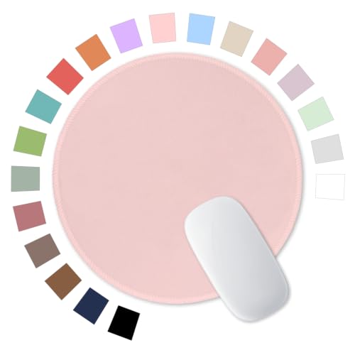 Pink Round Mouse Pad R1-Pink 8.7 inch Anti-Slip Waterproof Office & Gaming