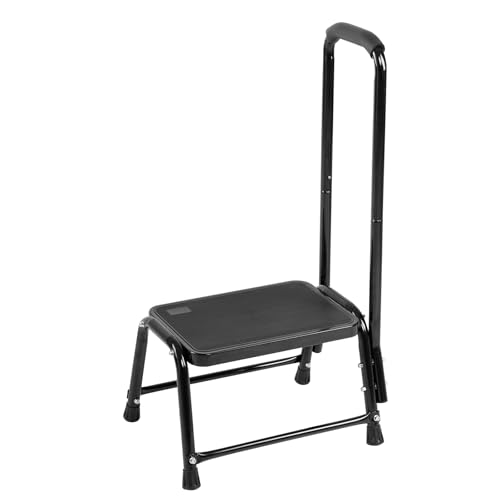 Leekpai Step Stool with Handle for Adults£¬Seniors Heavy Duty Holds 350 lbs.Stepping Stool for Elderly Adults, Attractive Black for Kitchen