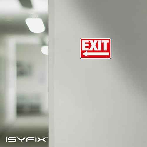 iSYFIX Exit Signs - 12 Pack 10x7 Inch Directional Left Arrow Signs, 40 mil Polystyrene Plastic, UV Laminated, Scratch & Fade Resistant, Waterproof - Ideal for Office, Theater, School, Business