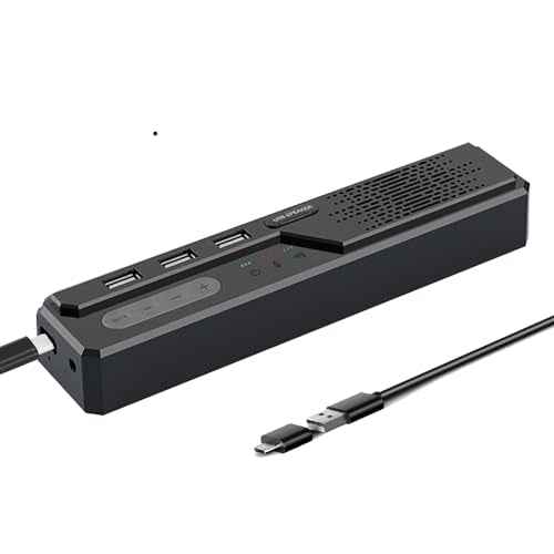 3 in 1 USB Computer Speaker with Microphone, PC Laptop Desktop Conference Speaker with Mic for Smart Home Office and Online Study£¬360 Degree Enhanced Voice Pickup, Noise Reduction (Modern)