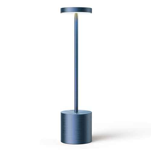 SAKRINGT Cordless Table Lamps Rechargeable,6000mAh Portable Battery Operated LED Table Light for Restaurant Outdoor Blue