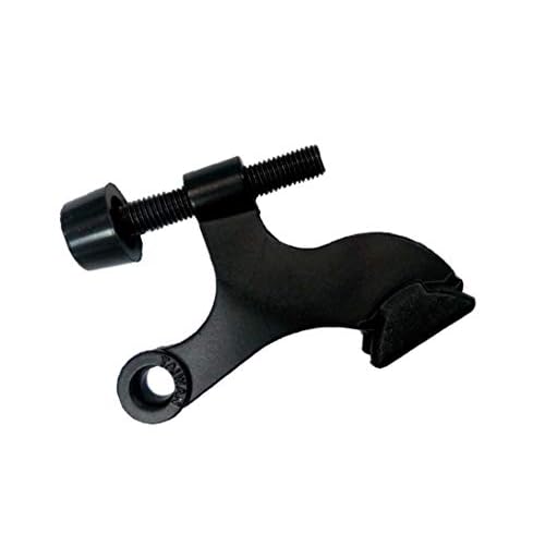 QCAA Hinge Pin Door Stopper, Zinc Die Cast, Matte Black with Black tip & Spacer, Made in Taiwan, 20 Pack