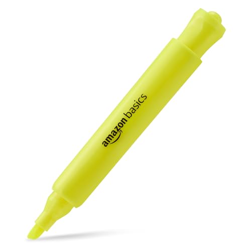 Amazon Basics Assorted Tank Style Highlighters with Chisel Tip - 12 Pack
