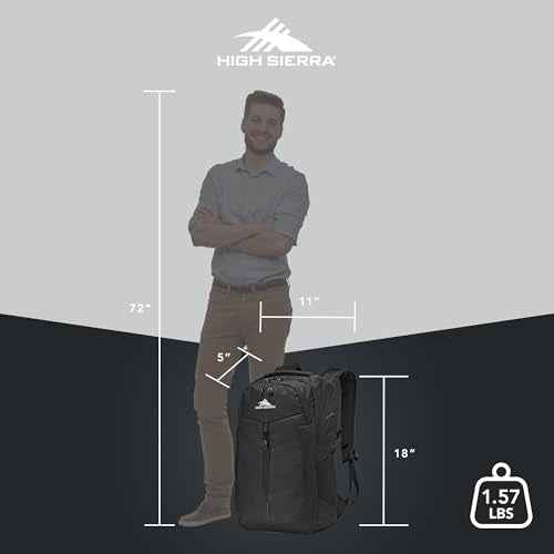 High Sierra Swerve Pro Backpack with Laptop Pocket + Tablet Sleeve, Fits most 17¡± Laptops, 27L, Black