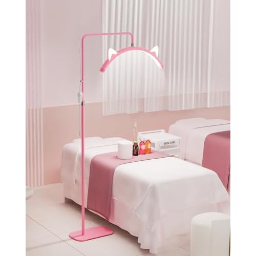 Eyelash LED Floor Lamp, Adjustable Half Moon Esthetician Beauty Light for Eyelash Extension, Tattoo, Skincare, Eyebrows, Filming Content Creation
