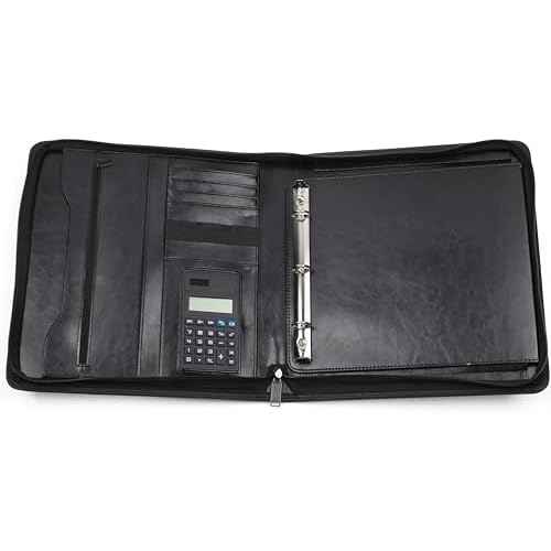 3 Ring Check Binder Portfolio, For Home Accountant & End-Stub Deskbook Checks - 3-on-a-Page Business Checks, Fit 3 & 9 Holes Check, Can Hold 250 Checks, Vinyl Leather Cover