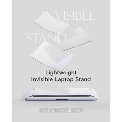 MOFT Invisible Laptop Stand for Desk, Stick-Free Tablet and Computer Stand with Dual-Angle, Foldable&Portable Laptop Riser Holder, Fits 13"+ Tablets & 15"+ Laptops, Misty Cove (Non-Adhesive Version)