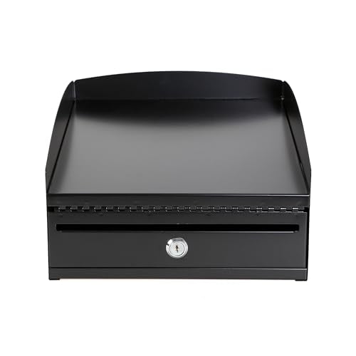 Huron Locking Desktop Inbox Tray, Black Commercial Grade Steel