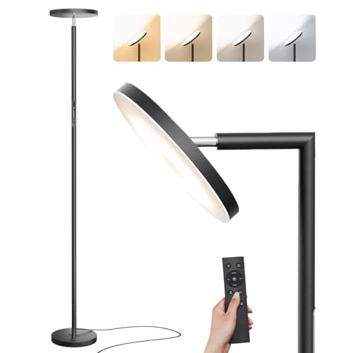 Floor Lamps for Living Room, 32W 3000LM Super Bright LED Torchiere Floor Lamp with Remote & Touch Control, 69" Tall Standing Lamp with 350¡ÆRotating Head for Reading Office Bedroom