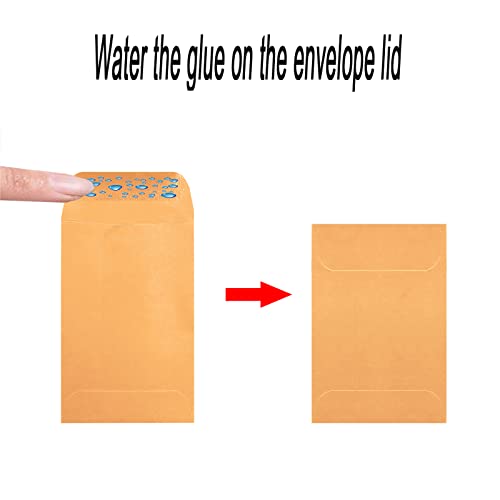 Bonfasvo 500 Pack #3 Brown Coin Envelopes 2.5 x 4.25 Inches Self-Adhesive Kraft Small Part Storage