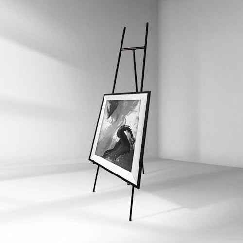 Metal Easel Stand with Chain Support for Mirror,Iron Floor Easels for Display Wedding Sign,58 Inch Adjustable Arts & Crafts Easels(Black)