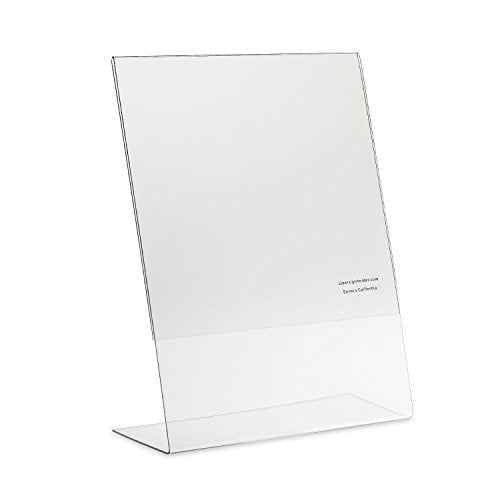 Source One 8 1/2 x 14 Clear Slant Back Sign Holder Notice Holder - Legal Size (6 Pack)