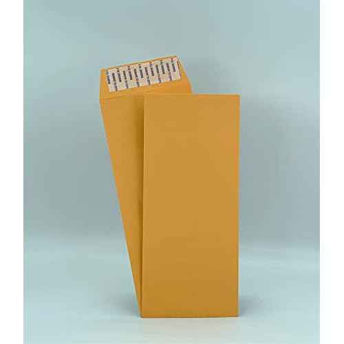 500 Cashier Depot - #10 Policy Envelopes, Open End, Catalog Style, 4 1/8" x 9 1/2", Peel & Seal, Sturdy 24lb Brown Kraft, 500 Count
