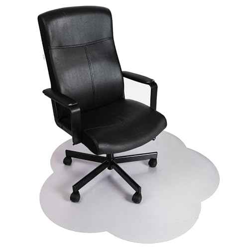 DESKU Flower Power Desk Chair Mat ? Heavy-Duty PVC Mats for Hard Floor Protection, Clear, 48 x 49 Inches, Made in The USA