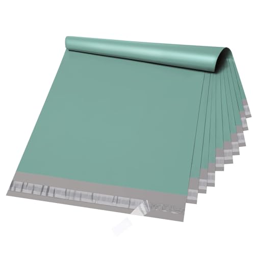 Metronic Grayed Jade Green Poly Mailers 14.5x19 Shipping Bags 50PC - Large, Tear & Water-Resistant