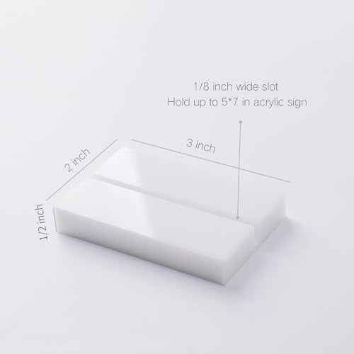 UNIQOOO 3" White Acrylic Stand | 20 Pack 3mm Slot Wedding Sign Holders, Perfect for Wedding, Table Number, Exhibition, Office, Restaurant, Business