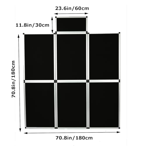 6+1 Panel Trade Show Presentation Board, 82.6" H x 70.8" W Portable Display Panel System, Folding 6 Panels Exhibition Boards Single Sided Tabletop Display 6 Panels,Hook & Loop-Receptive Fabric