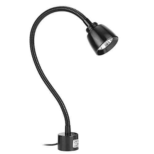 CHICIRIS 7W LED Machine Tool Lamp, Metal LED Working Light with Magnetic Base, Flexible Work Lamp, for Reading Lamp, Headboard CNC Punching Machine US Plug