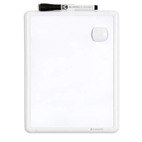 U Brands Contempo Magnetic Whiteboard Set with Marker & Magnet, 8.5x11” - Modern Frame, Includes 1 Whiteboard, 1 Marker & Magnet for Notes & Planning