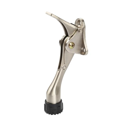 Kickdown Door Stopper 4 Inches Satin Nickel 1 Pack | Aluminum Alloy, Rubber Tip